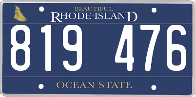 RI license plate 819476