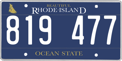RI license plate 819477