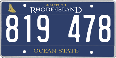 RI license plate 819478