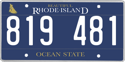 RI license plate 819481