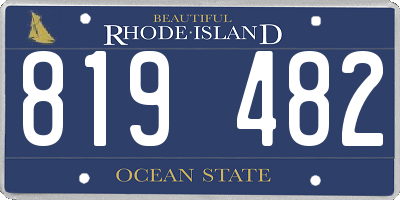 RI license plate 819482