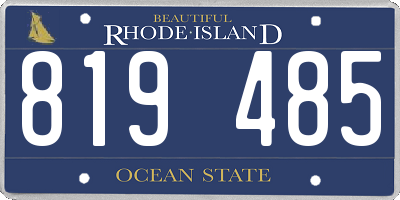 RI license plate 819485