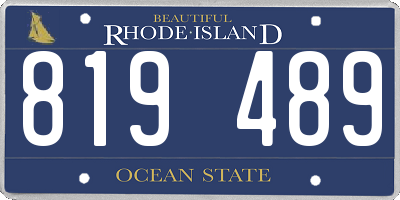 RI license plate 819489