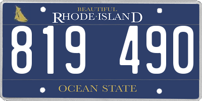 RI license plate 819490