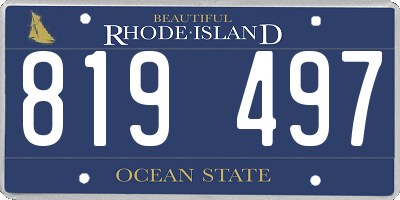 RI license plate 819497