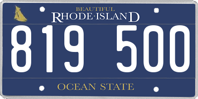RI license plate 819500