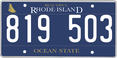 RI license plate 819503