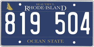 RI license plate 819504