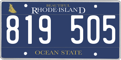 RI license plate 819505