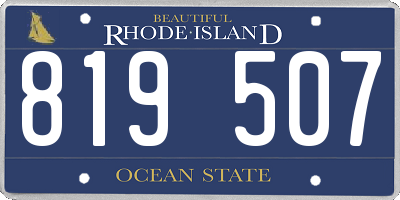 RI license plate 819507