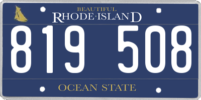 RI license plate 819508
