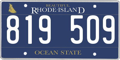 RI license plate 819509