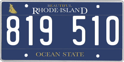 RI license plate 819510