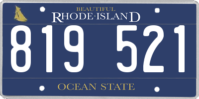 RI license plate 819521