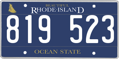 RI license plate 819523