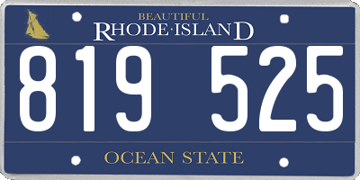 RI license plate 819525