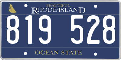 RI license plate 819528
