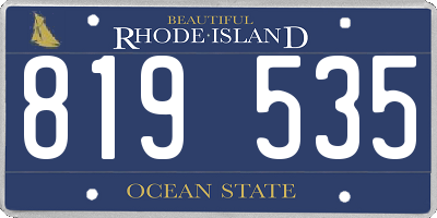 RI license plate 819535