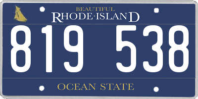 RI license plate 819538