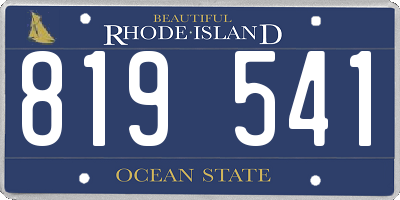 RI license plate 819541