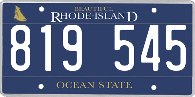 RI license plate 819545