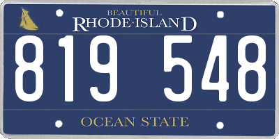 RI license plate 819548