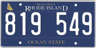 RI license plate 819549