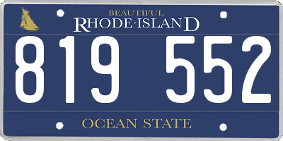 RI license plate 819552