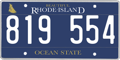 RI license plate 819554