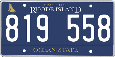RI license plate 819558