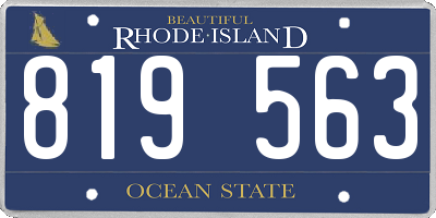RI license plate 819563