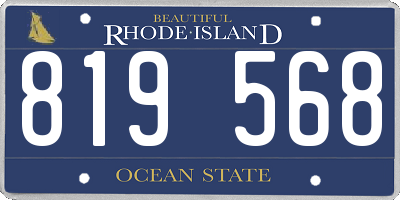 RI license plate 819568