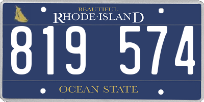 RI license plate 819574