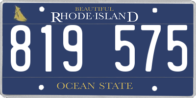 RI license plate 819575