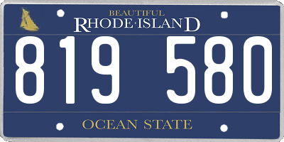RI license plate 819580