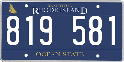RI license plate 819581
