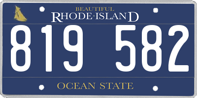 RI license plate 819582