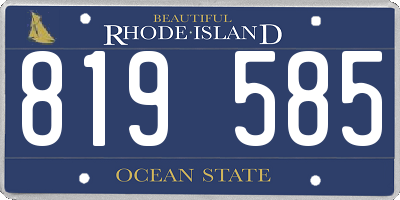 RI license plate 819585