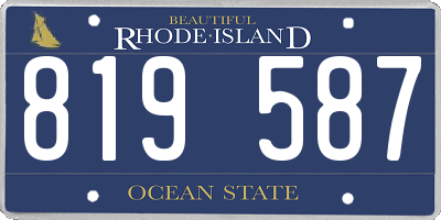 RI license plate 819587
