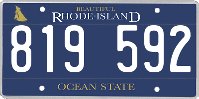 RI license plate 819592