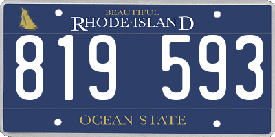 RI license plate 819593