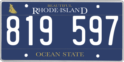 RI license plate 819597