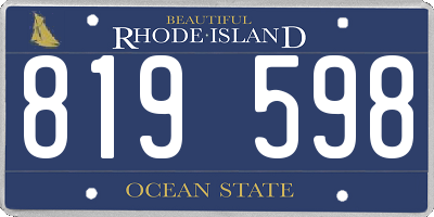 RI license plate 819598