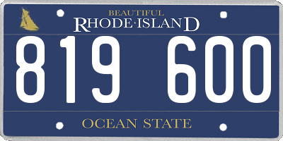 RI license plate 819600