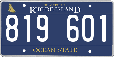 RI license plate 819601