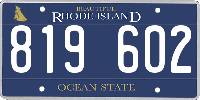 RI license plate 819602