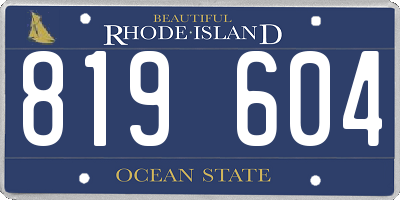 RI license plate 819604
