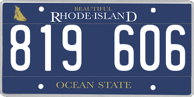 RI license plate 819606