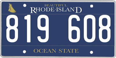 RI license plate 819608