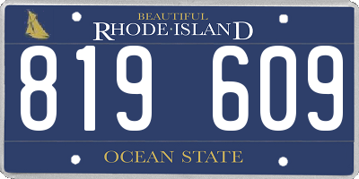 RI license plate 819609